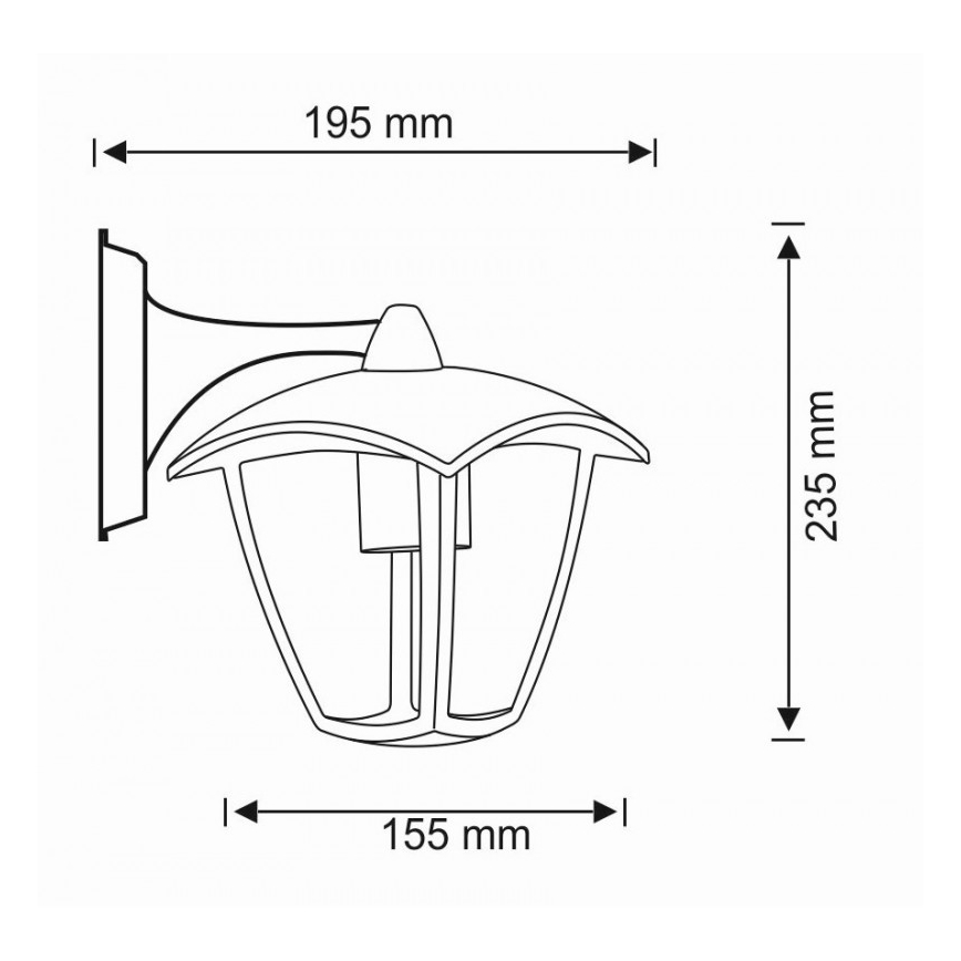 Aplică perete exterior IGMA 1xE27/12W/230V IP44