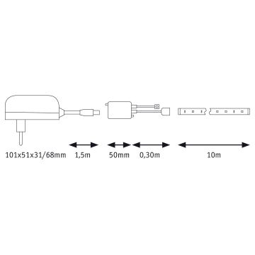 Bandă dimabilă LED RGB/20W Paulmann 78978 SIMPLED 5m 230V + telecomandă