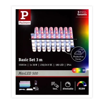 Bandă dimabilă LED RGB/36W Paulmann 70628 MAXLED 3m 230V + telecomandă