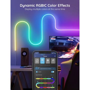 Bandă LED flexibilă Govee Neon SMART 2m RGBIC Wi-Fi IP67