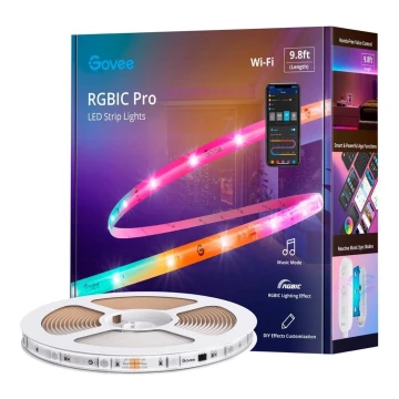 Bandă LED Govee Wi-Fi RGBIC Smart PRO 3m – extra durabilă