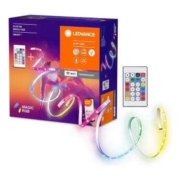 Bandă LED RGB dimabilă Ledvance SMART+ MAGIC FLEX 5m LED/24W/230V Wi-Fi + telecomandă