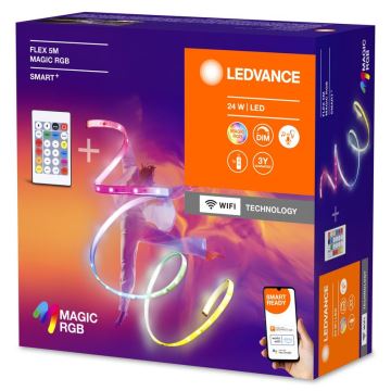 Bandă LED RGB dimabilă Ledvance SMART+ MAGIC FLEX 5m LED/24W/230V Wi-Fi + telecomandă