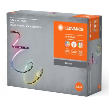 Bandă LED RGB dimabilă pentru televizor Ledvance FLEX AUDIO 2m LED/1,8W/5V + telecomandă