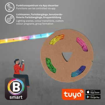 Bandă LED RGBW dimabilă 6,5m LED/18W/230V Wi-Fi Tuya Brilo + telecomandă