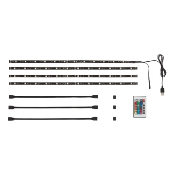 Bandă LED RGBW dimabilă pentru TV 3m LED/2,5W/USB Brilo + telecomandă