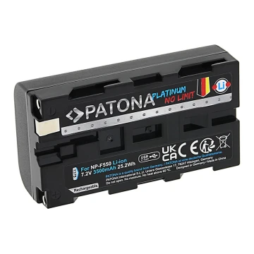 Baterie Sony NP-F550/F330/F570 3500mAh Li-Ion Platinum încărcare USB-C PATONA