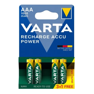 Baterii reîncărcabile 3+1 buc. ACCU AAA Ni-MH/1000mAh/1,2V Varta 5703301494