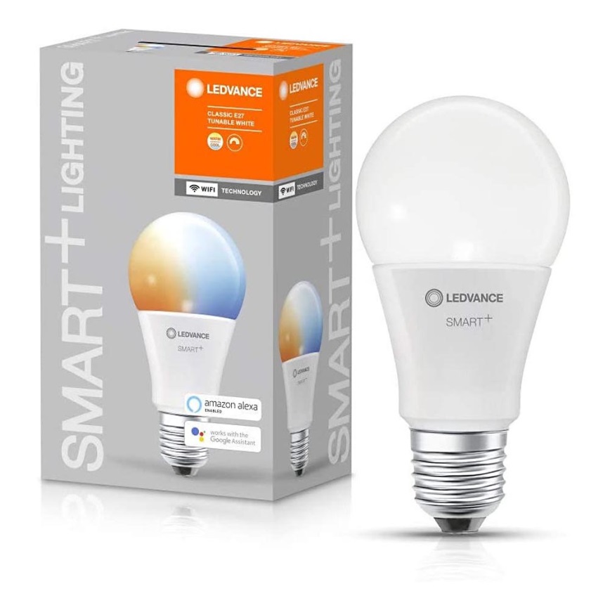 Bec de iluminare cu LED SMART + E27/9.5W/230V 2.700K-6.500K Wi-Fi - Ledvance