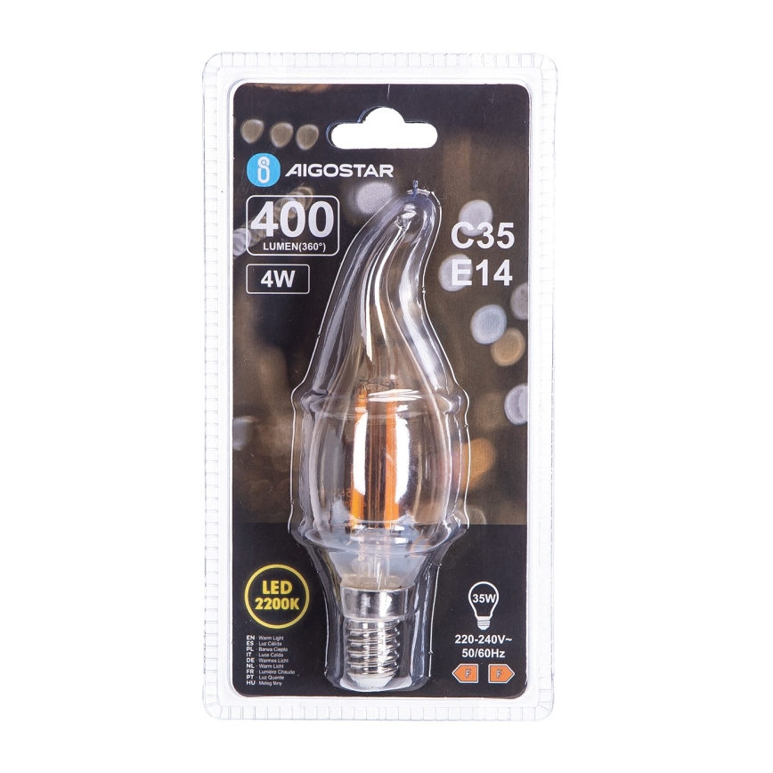 Bec LED Aigostar FILAMENT C35 E14/4W/230V 2200K