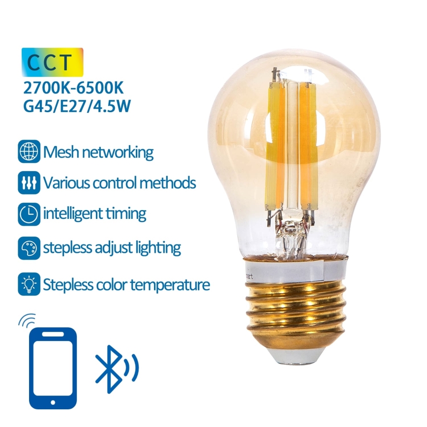 Bec LED Aigostar FILAMENT G45 E27/4,5W/230V 2700-6500K