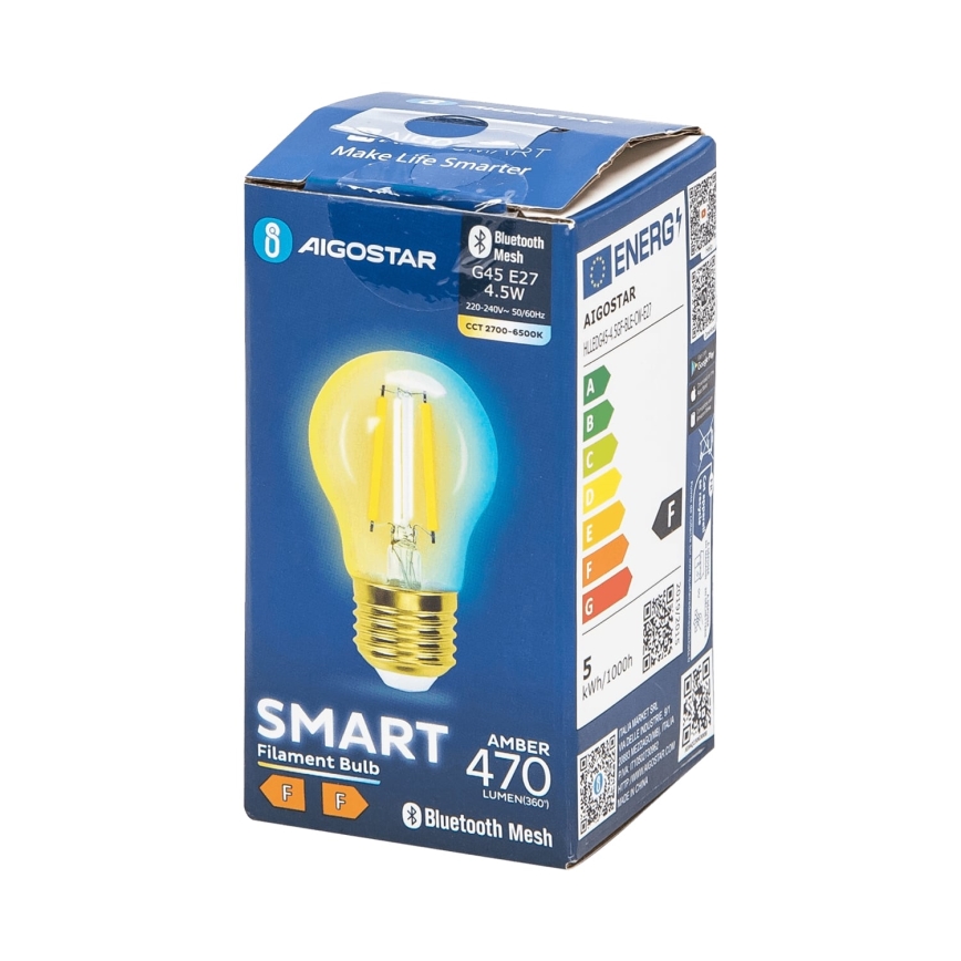 Bec LED Aigostar FILAMENT G45 E27/4,5W/230V 2700-6500K