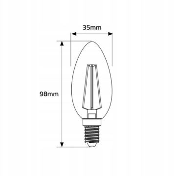 Bec LED C35 E14/4W/230V 2500K