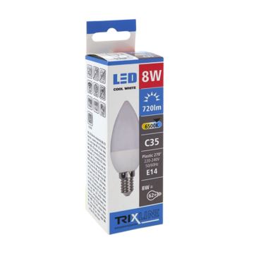 Bec LED C35 E14/8W/230V 6500K