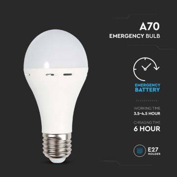 Bec LED cu mod de urgență A70 E27/9W/230V 4000K