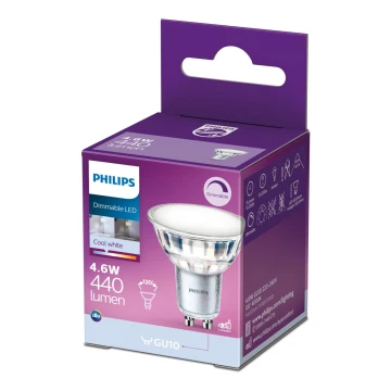 Bec LED dimabil Philips GU10/4,6W/230V 4000K