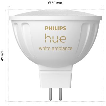 Bec LED dimabil Philips Hue White Ambiance GU5,3/MR16/5,1W/12V 2200-6500K