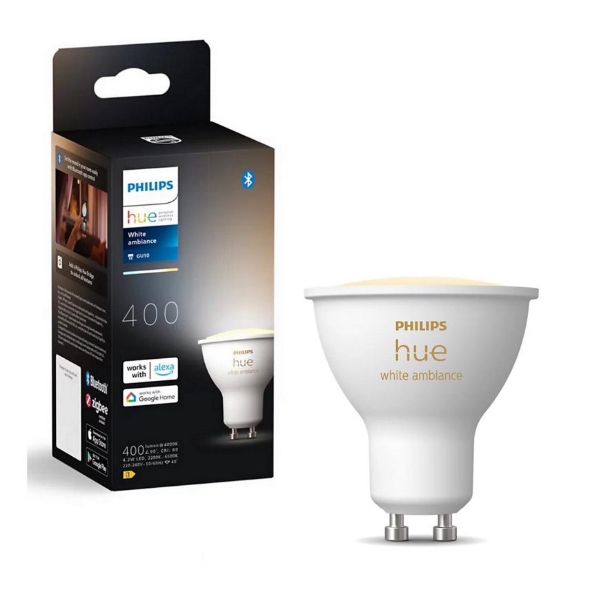 Bec LED dimabil Philips Hue WHITE AMBIANCE GU10/4,2W/230V 2200-6500K