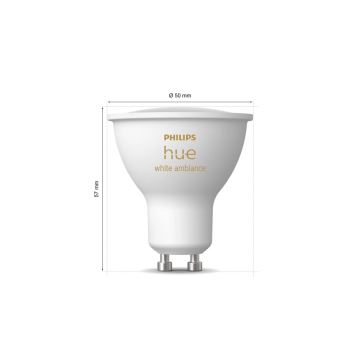 Bec LED dimabil Philips Hue WHITE AMBIANCE GU10/4,2W/230V 2200-6500K