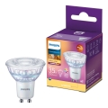 Bec LED dimabil Philips Warm Glow GU10/2,6W/230V 2200-2700K CRI 90