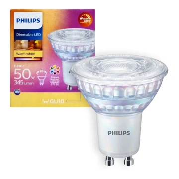 Bec LED dimabil Philips Warm Glow GU10/3,8W/230V 2200-2700K CRI 90