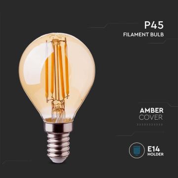 Bec LED FILAMENT AMBER P45 E14/4W/230V 2200K