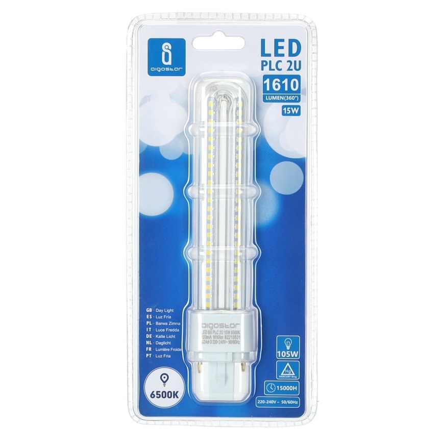 Bec LED G24D-3/15W/230V 6500K Aigostar