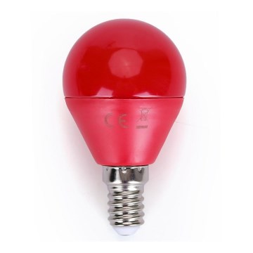 Bec LED G45 E14/4W/230V roșu Aigostar