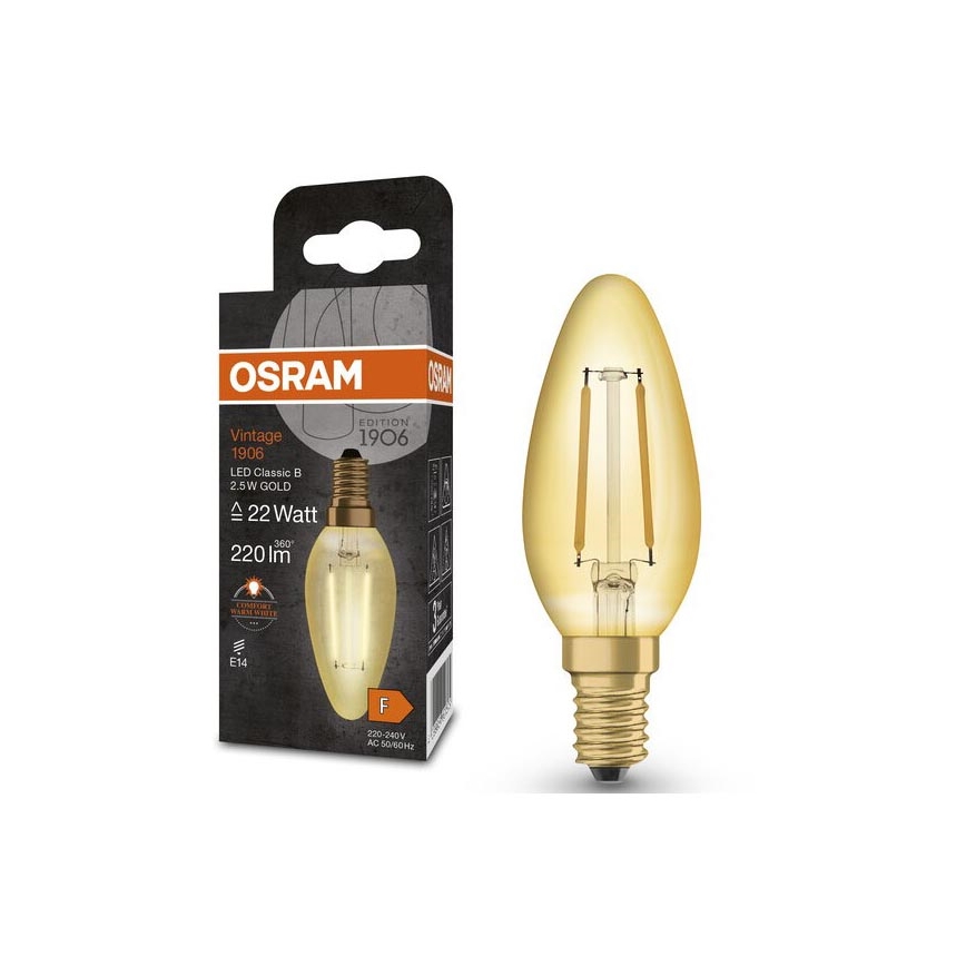 Bec LED Osram VINTAGE E14/2,5W/230V 2400K