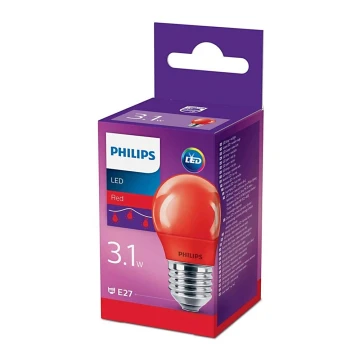 Bec LED Philips E27/3,1W/230V roșu