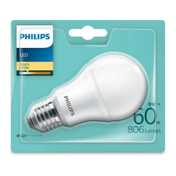 Bec LED Philips E27/9W/230V 2700K
