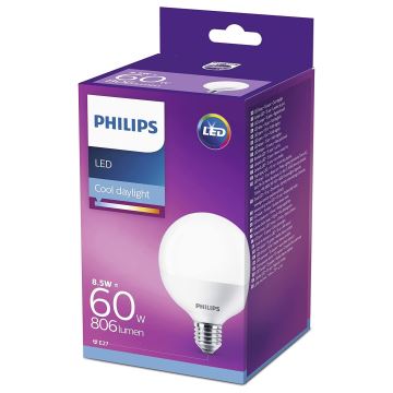 Bec LED Philips G95 E27/8,5W/230V 6500K