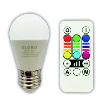 Bec LED RGBW dimabil Globo E27/6W/230V 3000K + telecomandă