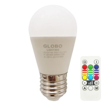 Bec LED RGBW dimabil Globo E27/6W/230V 3000K + telecomandă