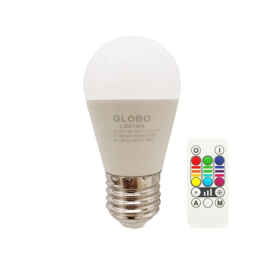 Bec LED RGBW dimabil Globo E27/6W/230V 3000K + telecomandă