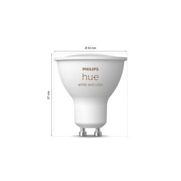 Bec LED RGBW dimabil Philips Hue WHITE AND COLOR AMBIANCE GU10/4,2W/230V 2000-6500K