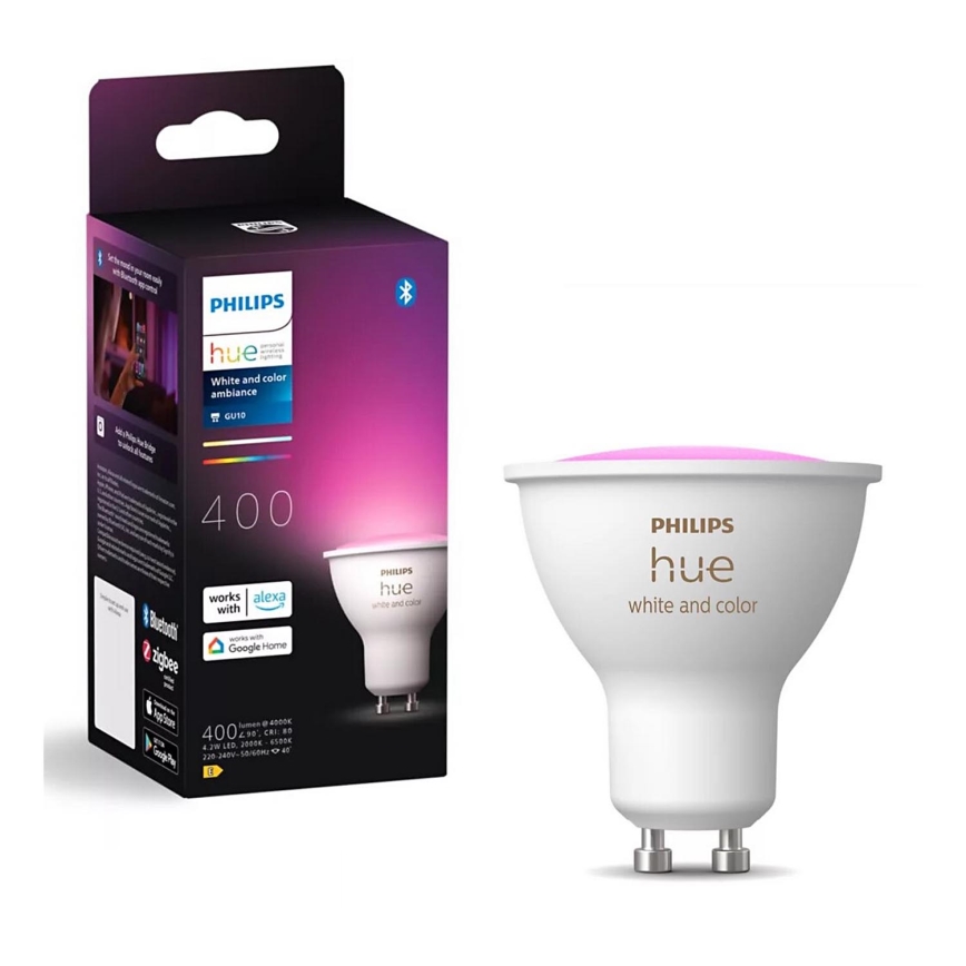 Bec LED RGBW dimabil Philips Hue WHITE AND COLOR AMBIANCE GU10/4,2W/230V 2000-6500K