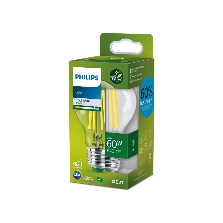 Bec LED VINTAGE Philips A60 E27/4W/230V 4000K