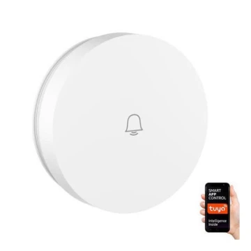 Buton de sonerie fără fir de rezervă IP55 Wi-Fi Tuya alb Immax NEO 07780L