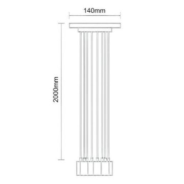 Cablu de alimentare 6xE27/60W/230V negru