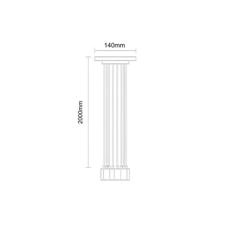 Cablu de alimentare 8xE27/60W/230V negru