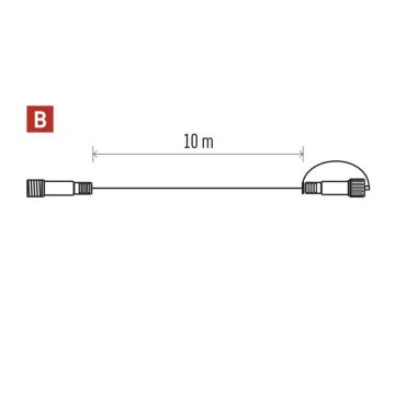 Cablu de prelungire de exterior pentru conectarea lanțurilor 10 m IP44