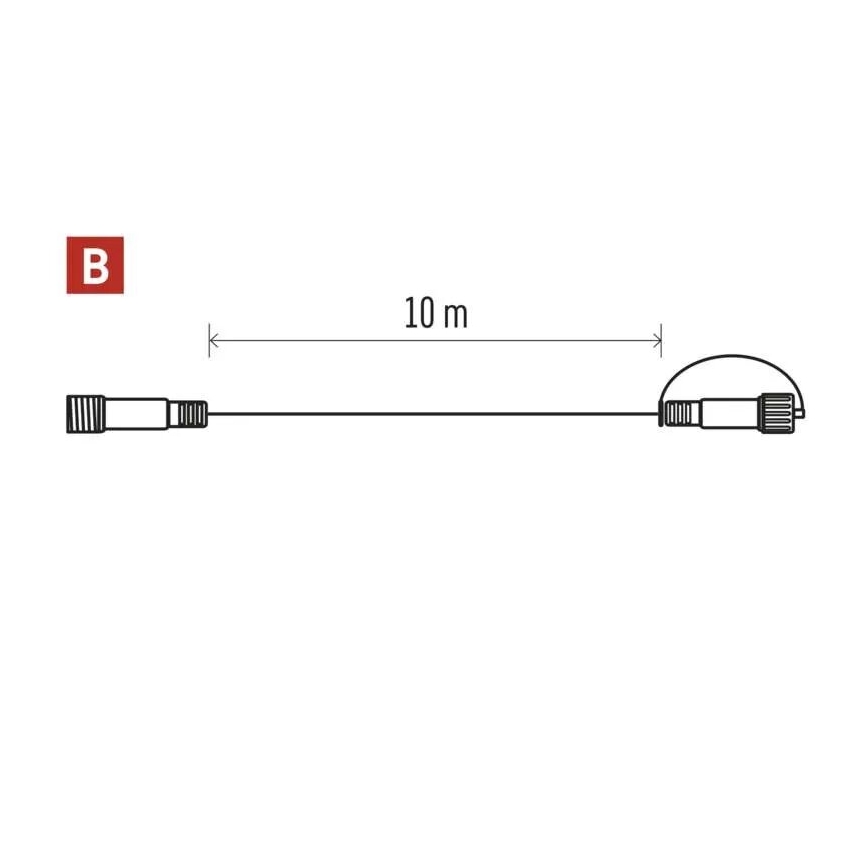 Cablu de prelungire de exterior pentru conectarea lanțurilor 10 m IP44