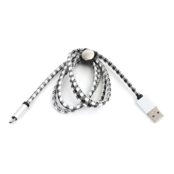 Cablu USB A / conector microUSB 1m alb