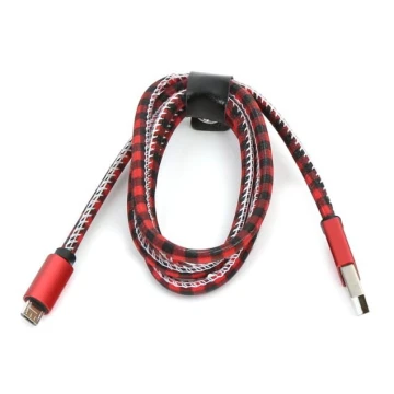Cablu USB A / conector microUSB 1m roșu