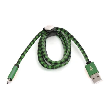 Cablu USB A / conector microUSB 1m verde