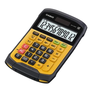 Calculator impermeabil de birou 1xCR2032 IP54 negru/portocaliu Casio