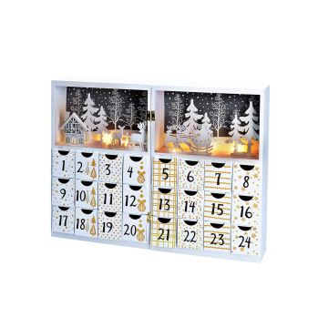 Calendar LED de Advent LED/2xAAA lemn