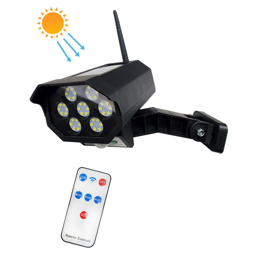 Cameră LED de supraveghere falsă cu senzor LED/3,7V IP44 negru + telecomandă