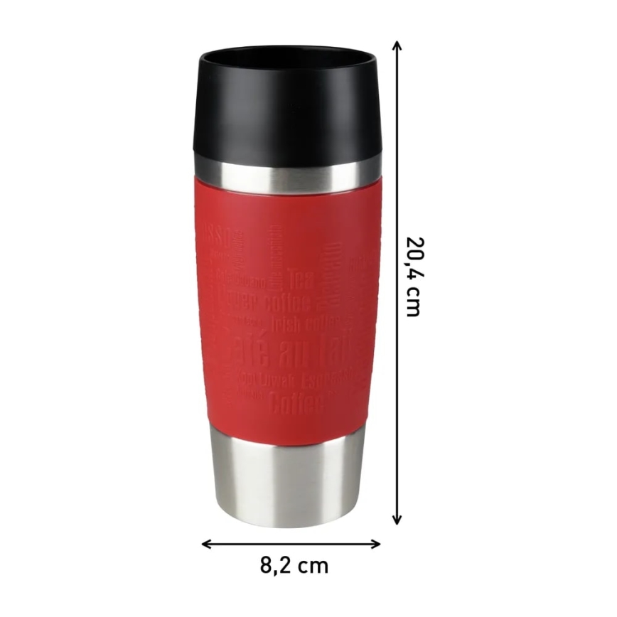 Cană de călătorie 360 ml TRAVEL MUG oțel inoxidabil/roșu Tefal